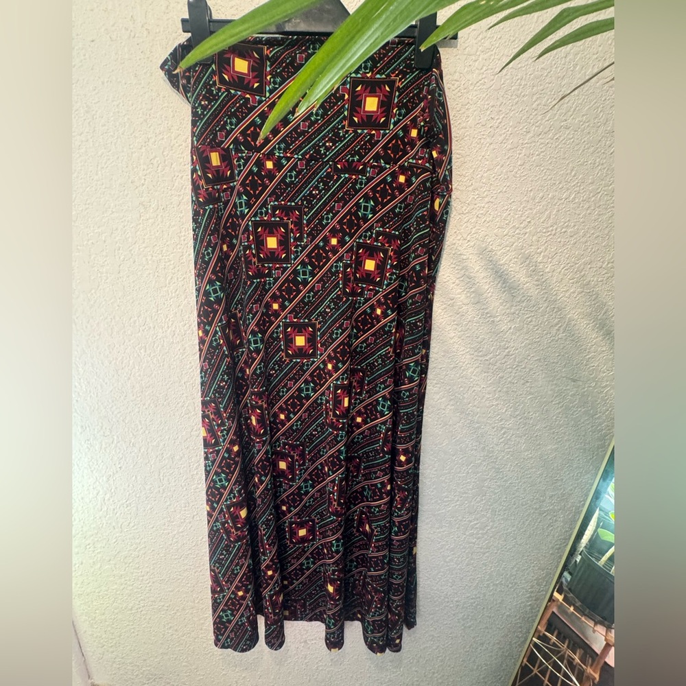 Red, black and yellow skirt